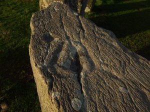 20.01.2008 The top surface of the axial stone at Drombeg with cup mark and axe symbol